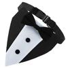 Dog Tuxedo Costume Wedding Bandana Nylon Collar Suit with Bowtie Adjustable Black Tux Formal Dog Suit Pet Birthday Dress Outfits