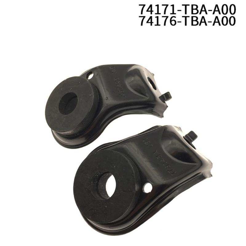 Upper Radiator Mount Repair Brackets, Pair of Black Formed Metal Supports with Integrated Rubber Bushings for Cooling System Maintenance