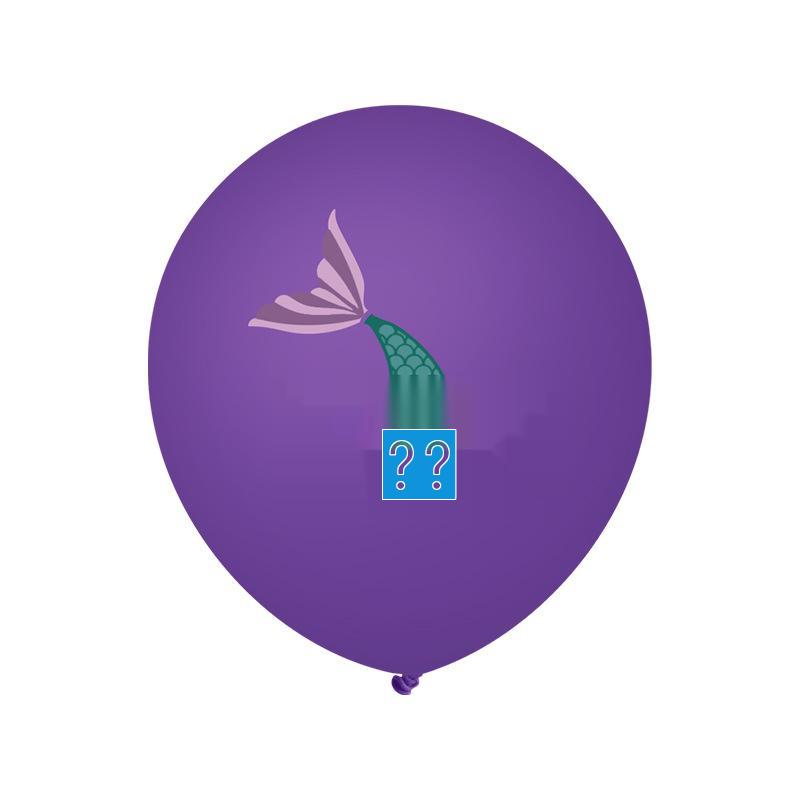 12-inch Mermaid Balloons: Cartoon-Shaped, Purple & Tiffany Blue Pearlescent Latex