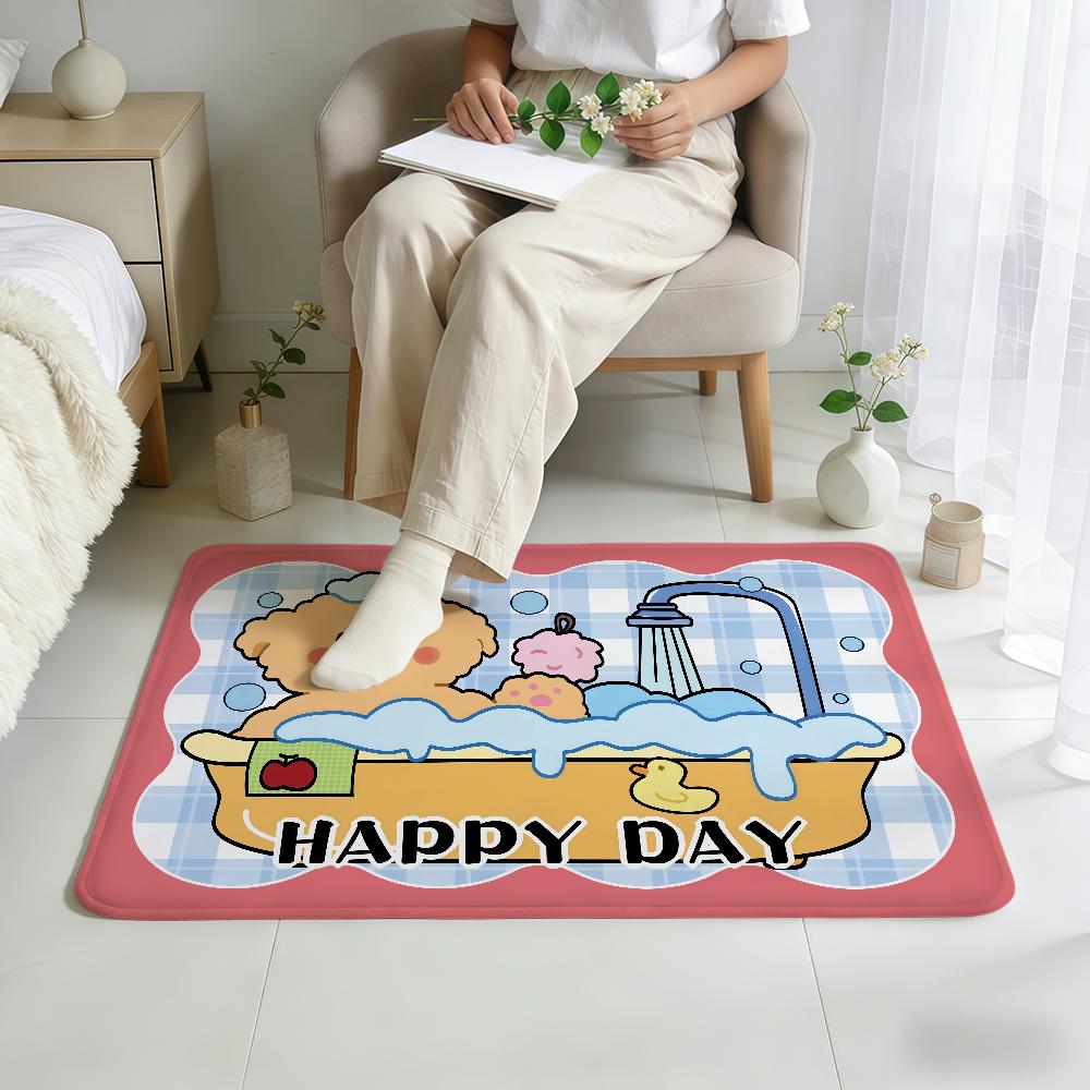 modern cute cartoon bear tiger puppy Home Bed Rug Kitchen Bath Floor Mat Hallway Balcony Carpet Entrance Doormat hogar Decor