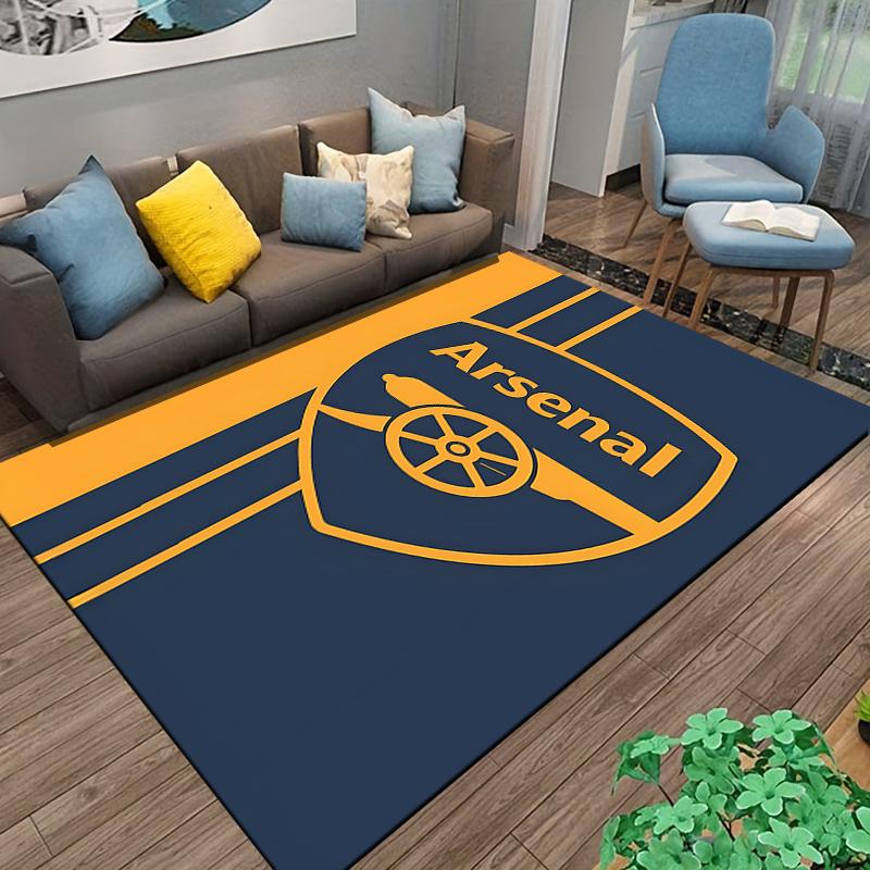 "Blue and Yellow Arsenal Logo Carpet for Living Room or Bedroom Decor" Suitable for use as an anti-slip for living room bedroom sofas