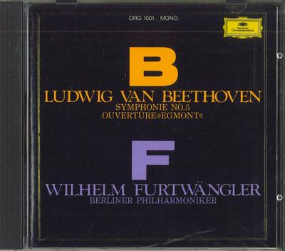 CD FURTWANGLER BERLINIR PHILHARMONIKE Beethoven Symphone Nr5 Egmont Overt ORG1001 POLY DOR Japan Classical Used