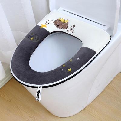 Simpatico coprisedile per WC in velluto di agnello, cuscino per bagno, tappetini per WC, morbido e spesso cerniera, lavabile, ricamato, coprisedili per WC con manico