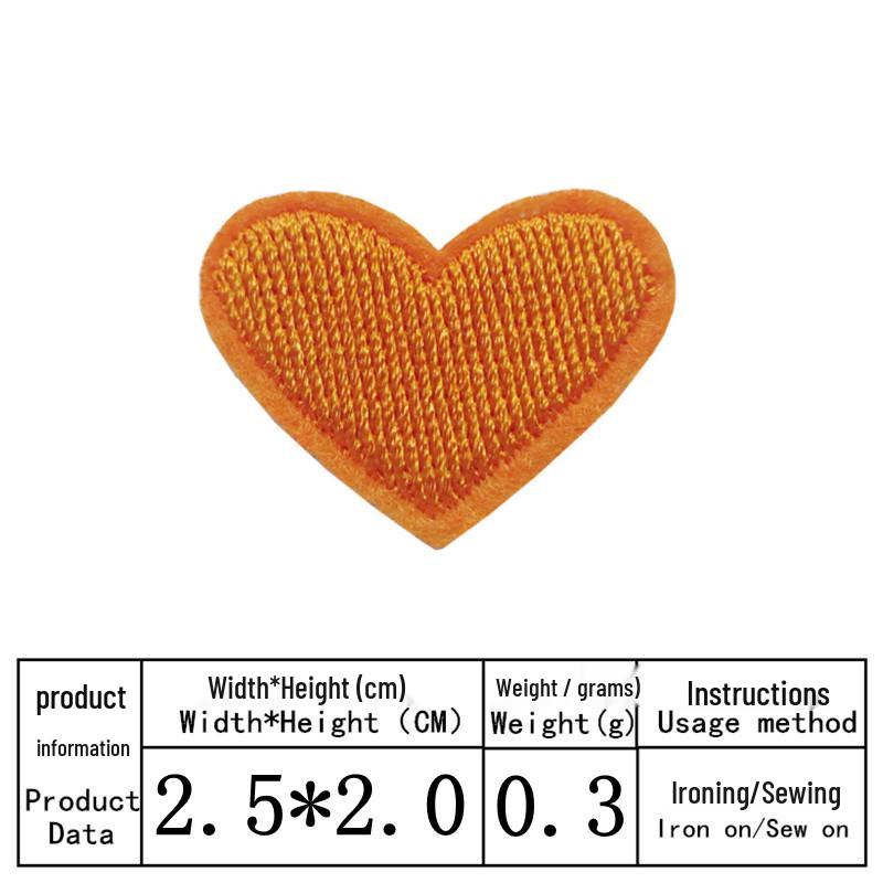 Neuer Stil Herzförmiger Gestickter Canvas-Aufnäher für Kleidung, Schuhe, Hüte und Taschen