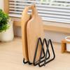 Durable 4-Slot Cutting Board Holder Divided Space Saving Chopping Board Organizer Metal Kitchen Storage Rack