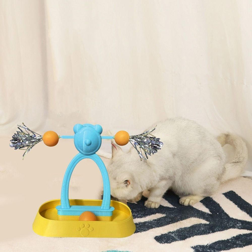 Funny Bite Resistant Cat Carousel Ball Scratch Resistant Interactive Cat Stick Plastic Cat Interactive Ball Relieve Boredom
