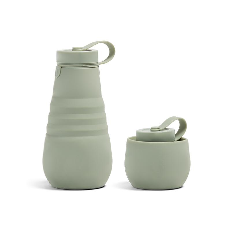 Botella de agua plegable de silicona, botella de agua comprimida, taza ajustable, para deportes, viajes, portátil, de gran tamaño, botella de agua para exteriores