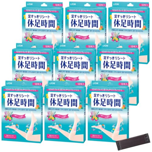 Rest Foot Time Foot Refreshing Sheets, 18 Sheets, Lion [x9 Pack] with Hand Wipes