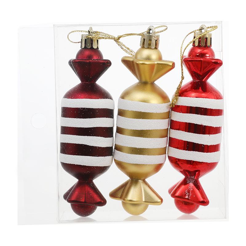 Hand-Painted Flat Candy Christmas Tree Ornament Set