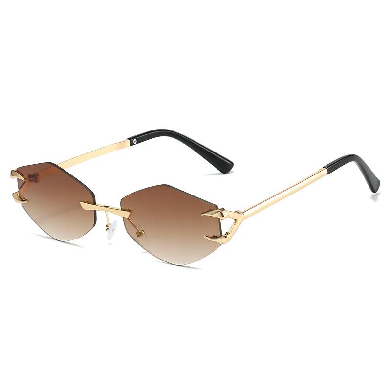 New claw hook sunglasses fashion polygonal frameless sunglasses high sense personality funny trend sunglasses