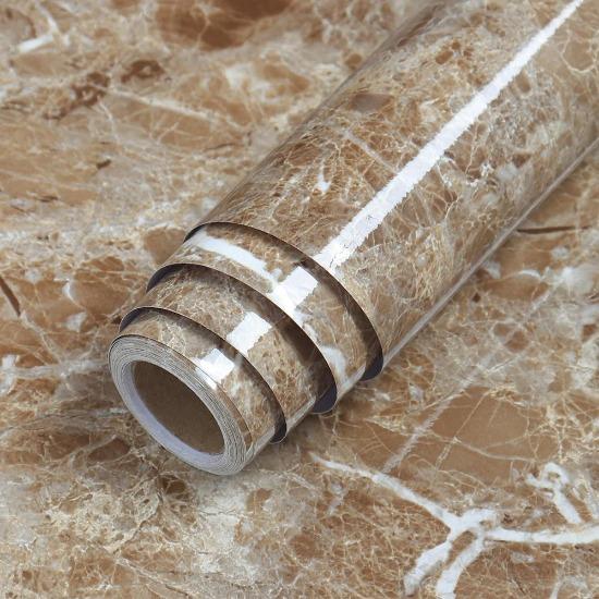 Waterproof Marble Vinyl Film Self Adhesive Wallpaper for Bathroom Kitchen Cupboard Countertops Contact Paper Home Decor Stickers