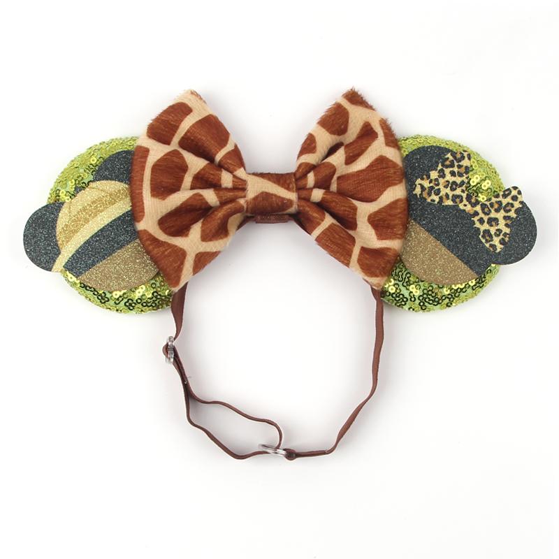Disney 3,3" Minnie Mickey Ohr Elastische Stirnbänder Neugeborenen Mode Glitzer Verstellbares Haarband Baby DIY Haarschmuck Festival Reise