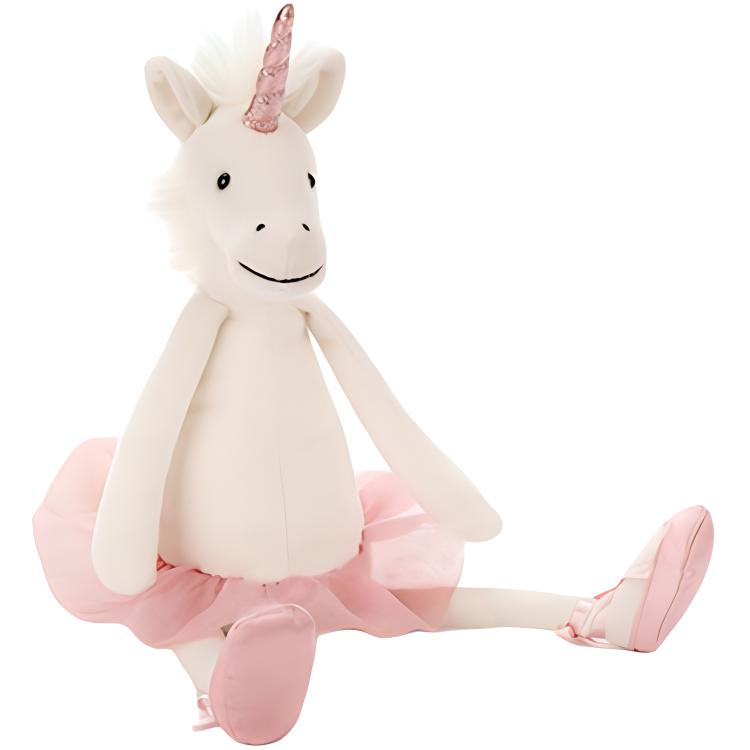 

JELLYCAT Mythical Animal Collection Ballet, Unicorn White Dolls Plush Doll 33cm Height Medium Size 33cm белый