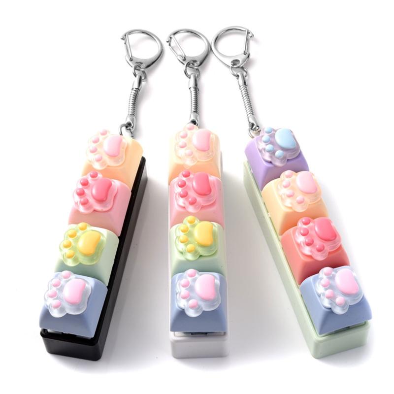 Adorable Cat Paw Stress Relief Keychain Soft Press Sensory Fidget Toy Portable for Office Worker Commute Anxiety Relief