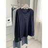 Koreanischer Stil Entspannte Minimalistische Langarm-Tops für Damen Herbst Lockeres T-Shirt Unterhemd
