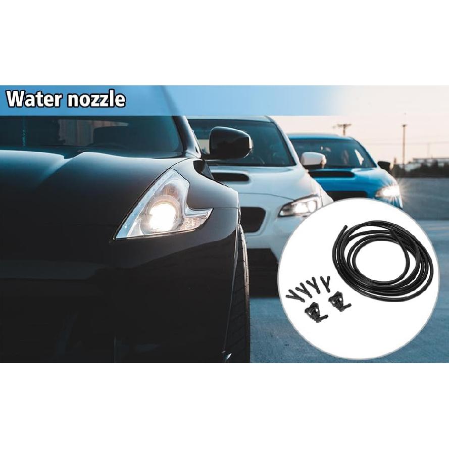Windshield Washer Nozzle Kit for Jeep Wrangler JK 2013-2017 | Front Windshield Spray Nozzles Wiper Jet No.68164356AB | Black | 1 Set