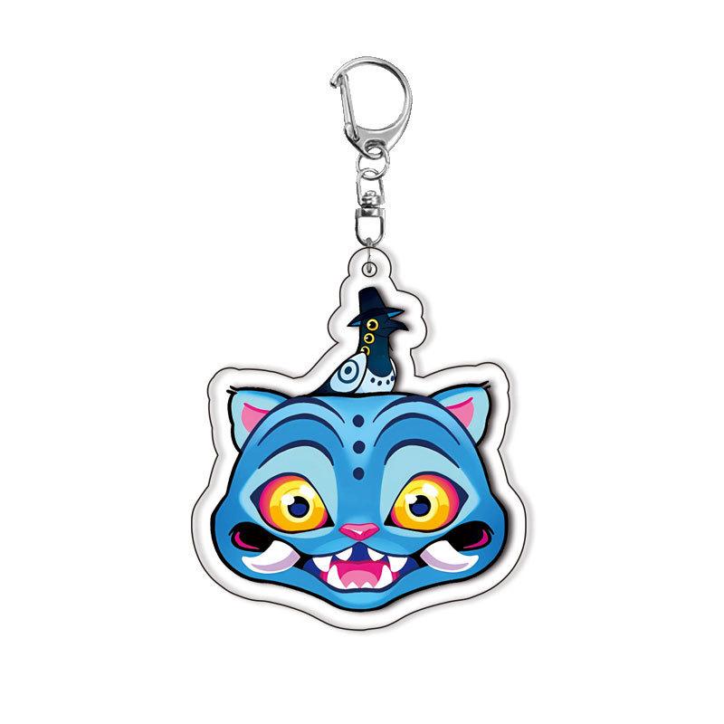 Cartoon Huntrix Saja Boys Derpy Tiger Acrylic Keychains Ring Double-Sided Key Chain Jewelry K-Pop Demon Hunters Fan Love Gifts