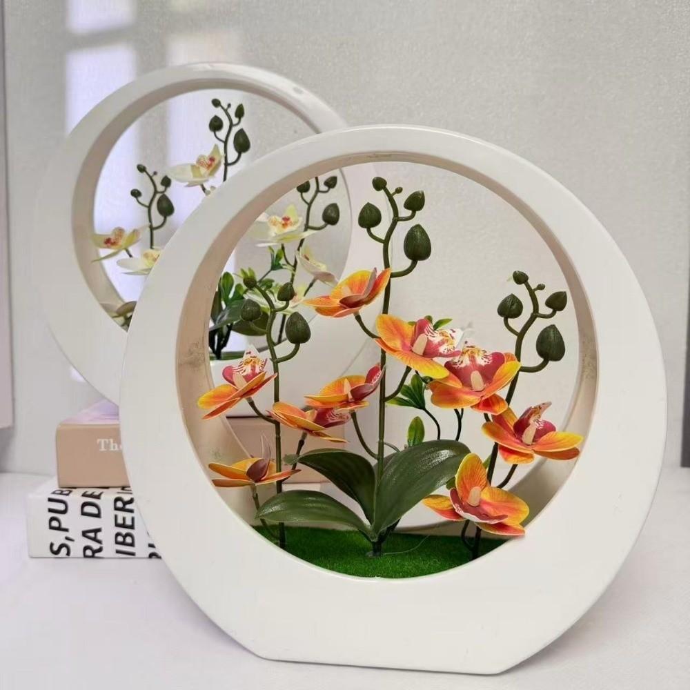 Decorative Floral Art Artificial Orchid Pot Plant Home Decor Imitation Flower Bonsai Cafe Styling