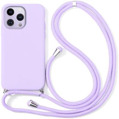 Universal Case and Lanyard - for iPhone 13 Pro - Purple - Flexible - Shockproof - Scratch-Resistant