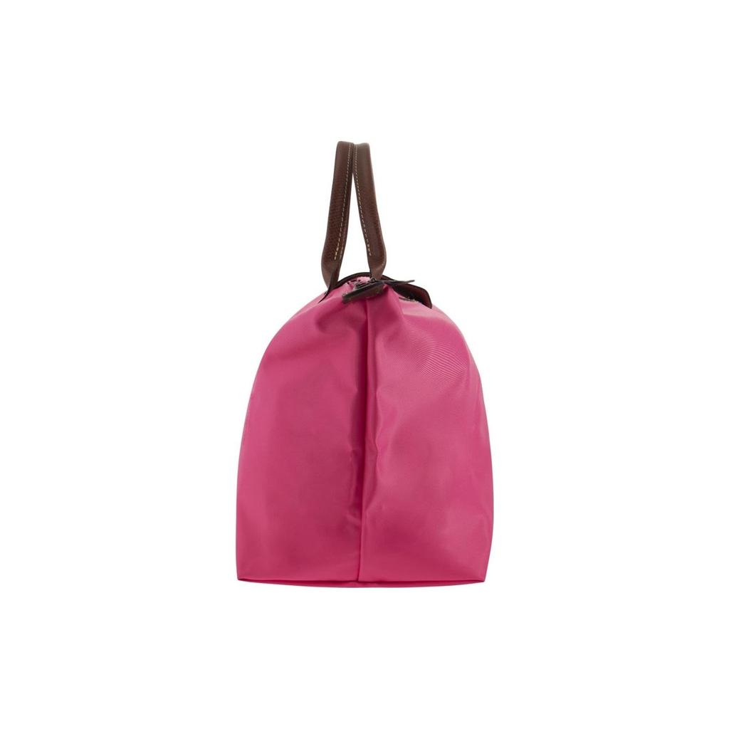 New LONGCHAMP Le Pliage Cow Leather Dumpling Bag Handbag Medium Size Women's Pink 1623089P73
