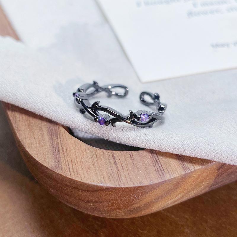 Панк Темный Компас Персонализированное Открытое Кольцо Нишевое Ретро Бабочка Простое Кольцо для Нанизывания Легкое Роскошное Кольцо Adjustable opening