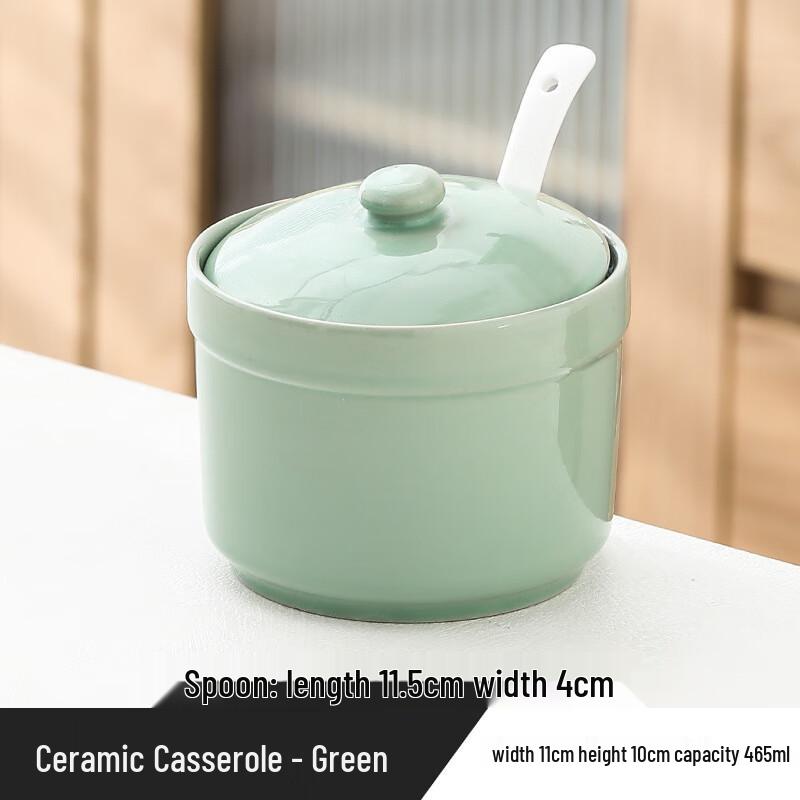 LISM 465ml Ceramic Stew Pot Set with Spoons