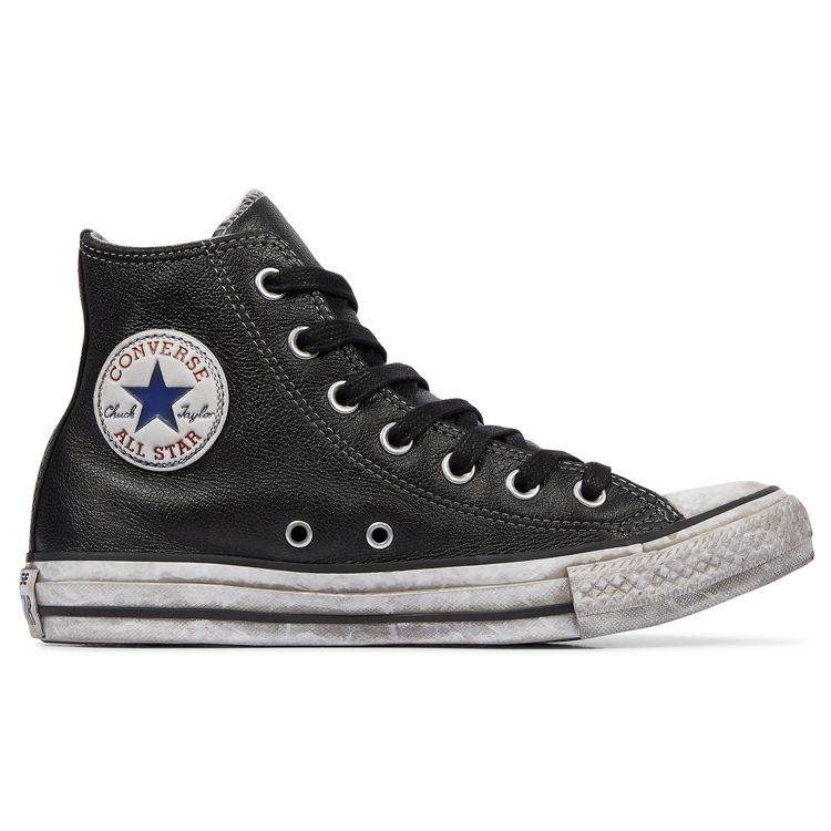 Converse Chuck Taylor All Star Vintage Leather High Top Sneakers Unisex Sneakers Black 158575C