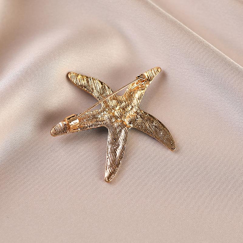 Starfish Brooch, High-end and Light Luxury Pin Badge, Five-pointed Star, Fashionable and Individual, Banquet Suit Accessory Brooch