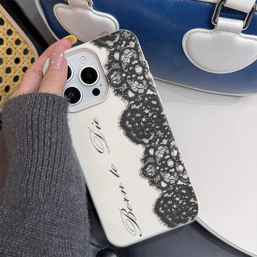 Shockproof Lace Phone Case For IPhone 17 16 E 15 14 13 12 11 Pro Max Plus Air Luxury Floral Print Phone Cover Funda Capa Coque