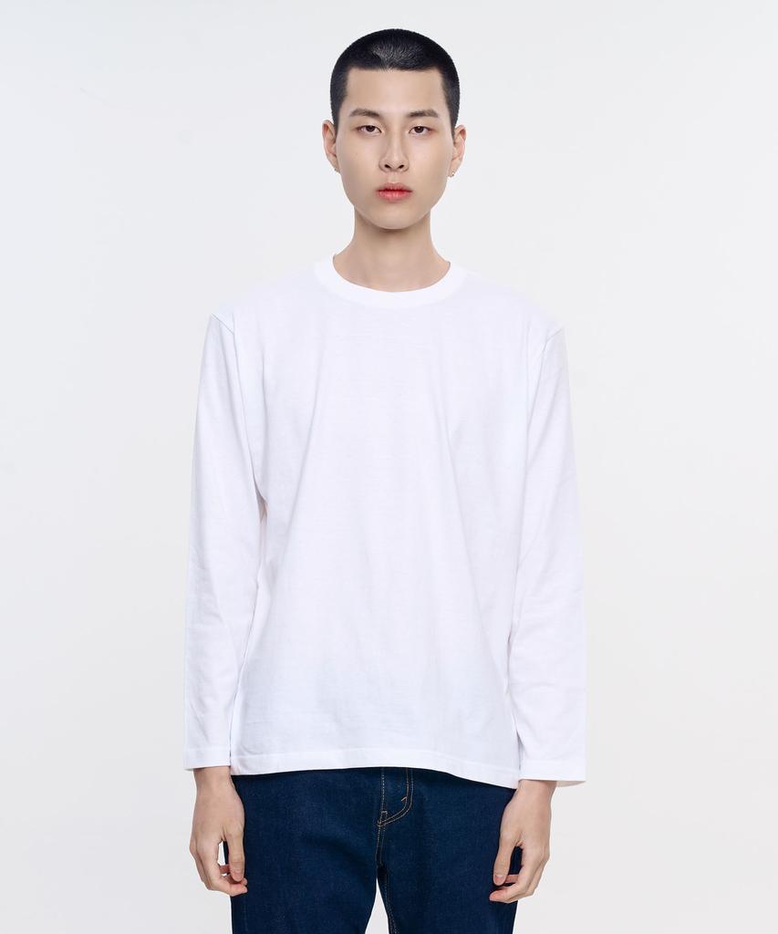 Yunaitideuaeseul Basic Plain Long Sleeve T-Shirt_White