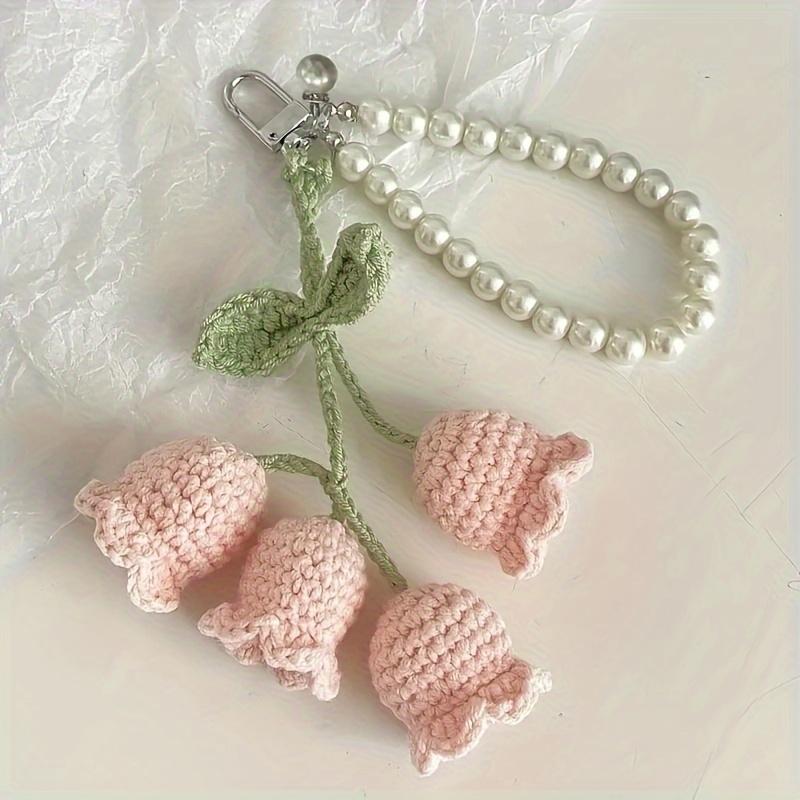 Cute Pearl Keychain, Thread Hook Orchid Flower String Design, Durable Packaging Buckle, Suitable for Practical Small Pendants In Keybag Accessories.