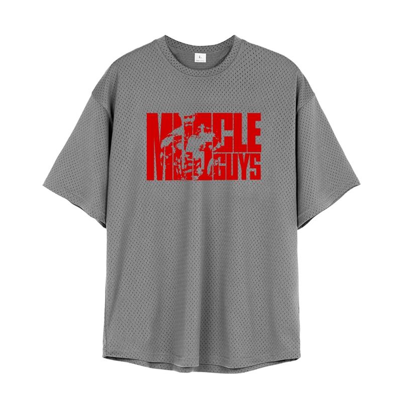 Muscleguys Jugend Sportwear Sommer Atmungsaktive Bequeme Kurzarm männer Dünne Gedruckt T-shirt Fitness Bodybuilding Schnell-trockene Tops