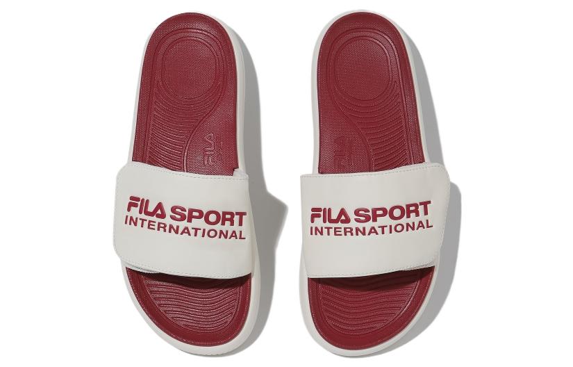 Men's Slippers FILA Drifter Slide Slippers Unisex White Red