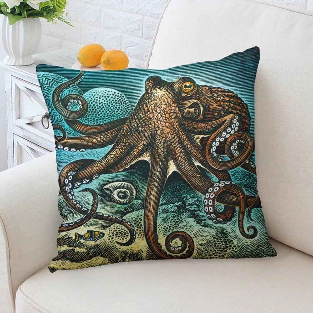 

Наволочка Осьминог 3D отпечатанная надпись диван автомобиль домашний декор подушка 45x45cm