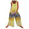 2026 Summer Plus-Size Women's Printed Strappy Wide-Leg Jumpsuit