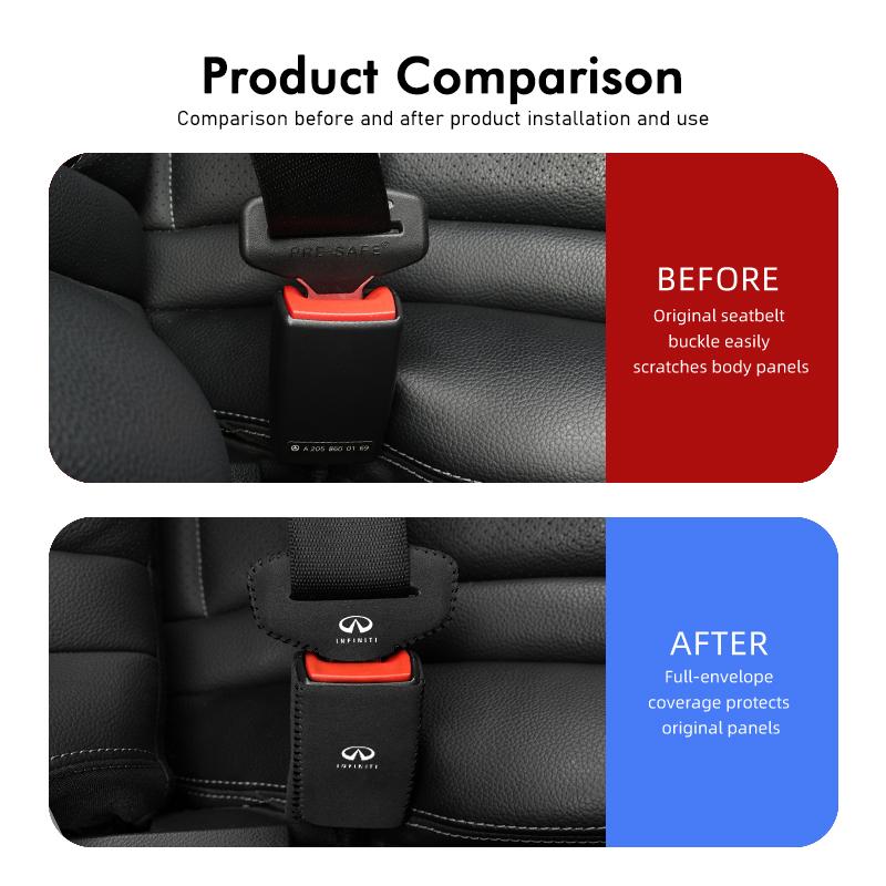 2Pcs Car Seat Belt Buckle Protector Clip Anti-collision Cover For Infiniti JX35 G25 G37 FX FX37 FX50 EX35 EX25 EX37 ESQ M25 M35 S4
