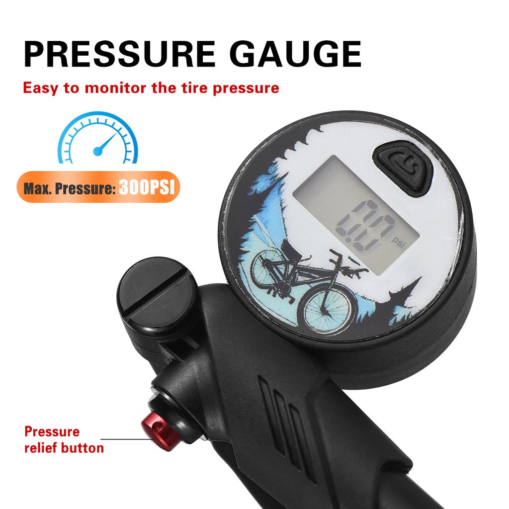 Pompa Per Ammortizzatori Bici Con Manometro Digitale 300PSI - Gonfiaggio Preciso Per Forcelle E Pneumatici - Foto 9