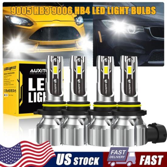 AUXITO 9005 & 9006 LED Headlight 6500K High Low Beam Bulb White FOR GMC Chevy GM