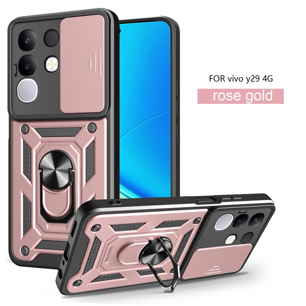 For Vivo Y29 4G Case Vivo T4x Phone Case vivo IQOO z10x Magnetic Ring Holder Armor Phone Case Slide Camera Protect Back Cover