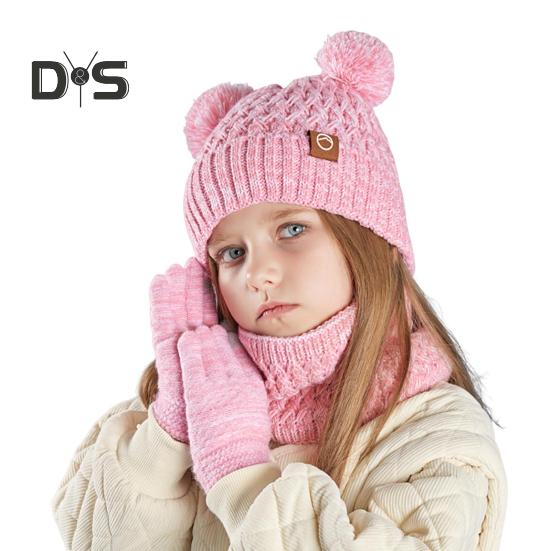 

Детская зимняя шапка, перчатки, шарф, комплект для холодной погоды, вязаная шапка с помпоном, флисовая подкладка, утеплитель для шеи, варежки, комплект для девочек и мальчиков в возрасте от 4 до 10 лет, для активного отдыха арбуз красный