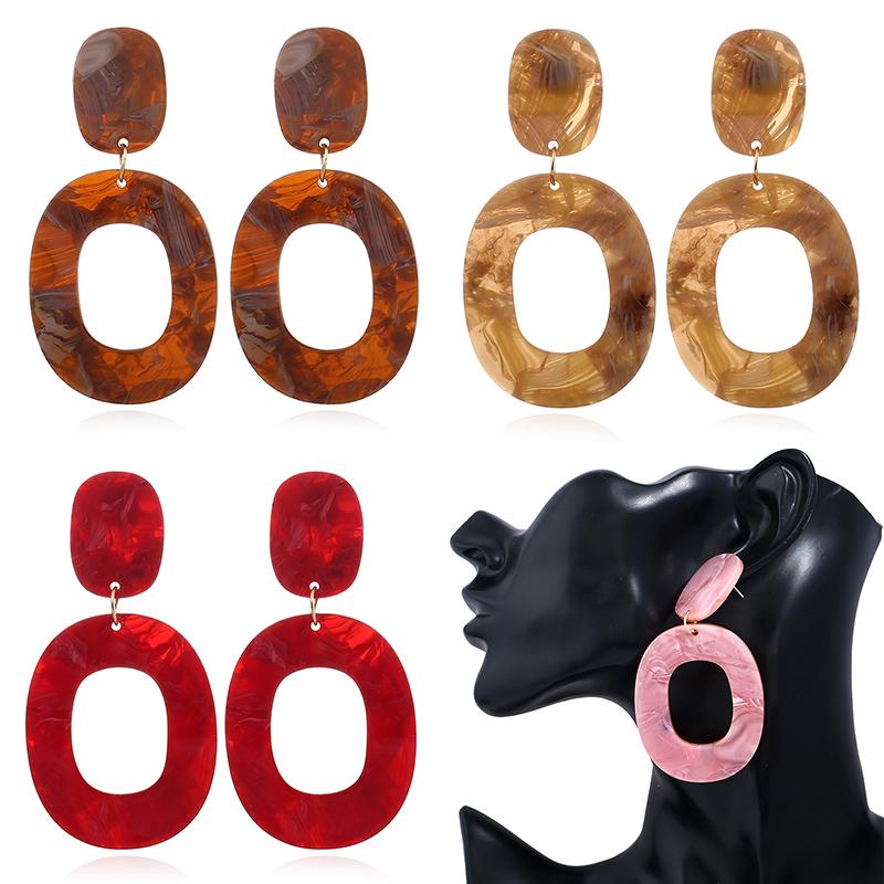 

Горячая распродажа, геометрические ювелирные аксессуары, 1 пара, простые акриловые большие винтажные красочные овальные серьги-подвески для вечеринок, 4 цвета, морское побережье