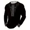 Mexiko Adler Druck T-Shirt für Herren Mode Bequemes Baumwolle Langarm-T-Shirt Lässiger Rundhals Pullover Herbst Lockere Herren Oberteile