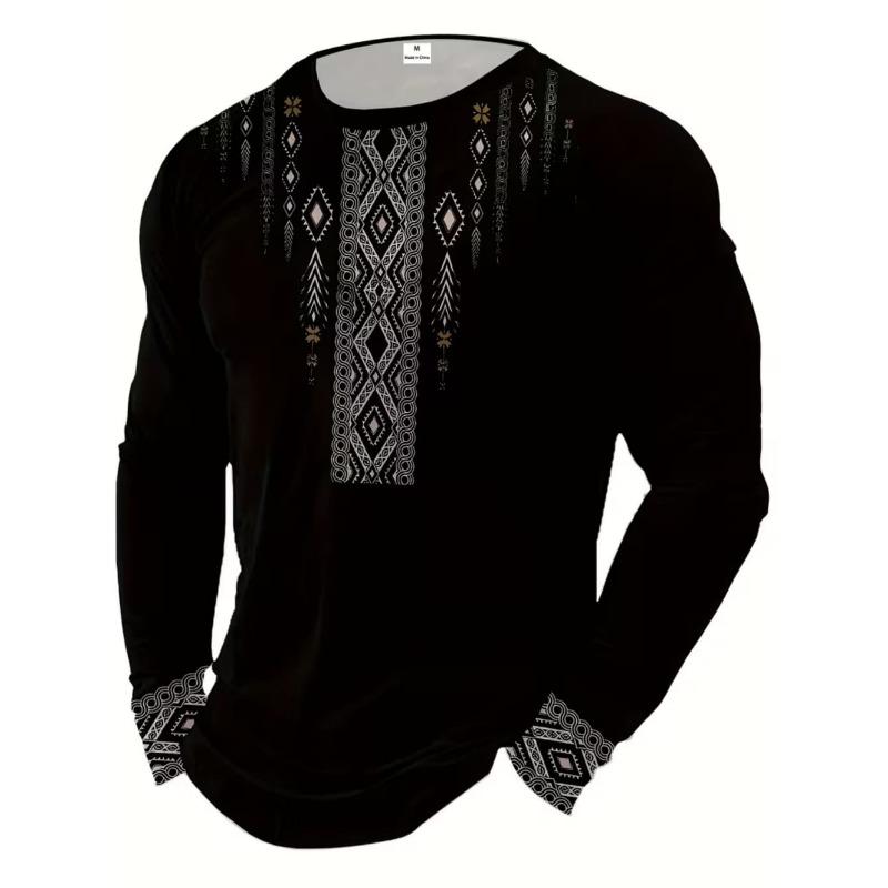 Mexiko Adler Druck T-Shirt für Herren Mode Bequemes Baumwolle Langarm-T-Shirt Lässiger Rundhals Pullover Herbst Lockere Herren Oberteile