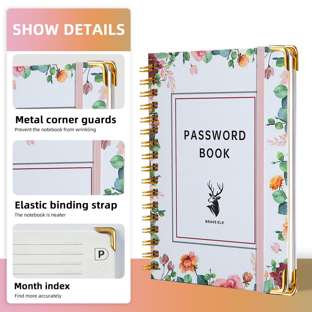 Exclusive B6 Password & Address Spiral Notebook with Tabs