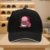 Schattige Axolotl die Ramen eet Baseballpet Grappige Roze Amfibie Grafisch Verstelbare Polyester Hoed Casual Buiten
