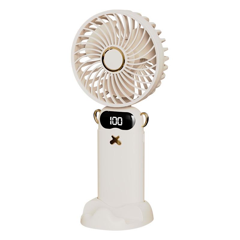 3600mAh Portable Handheld Fan 6 Speeds USB Rechargeable Mini Fan with Digital Display Foldable Neck Fan