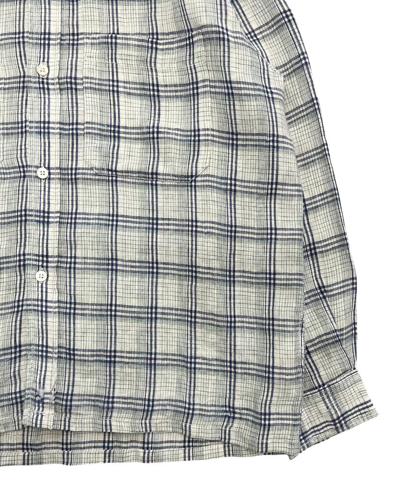 LOSTTOWNSUPPLY Distressed Check Shirt White