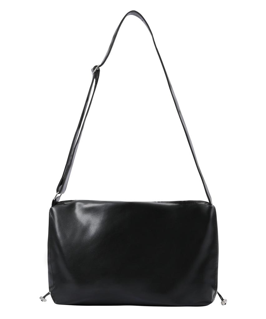 Mucent Gael Metal Logo Shirred Side String Crossbody Bag Unisex