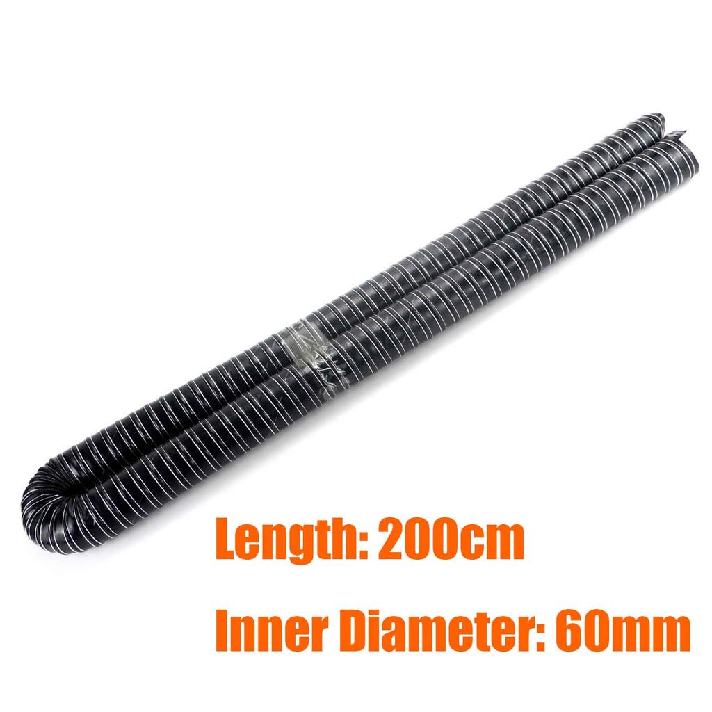 200CM 51mm 60mm 76mm ID Duct Pipe Diesel Heater Tube Hose Engine Intake Braking High Temp Resistant For Car Camper Truck Caravan