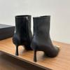 Stil Vedetă de Modă Modă Metal Vârf Pătrat Piele Femei Botine Elegante Toamnă Iarnă Tocuri Înalte Subțiri Ghete Scurte Chelsea Pantofi
